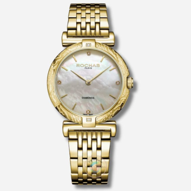 Rochas Round Dial Diamonds Women Premium Fashion Accessory Designer Women's Watch