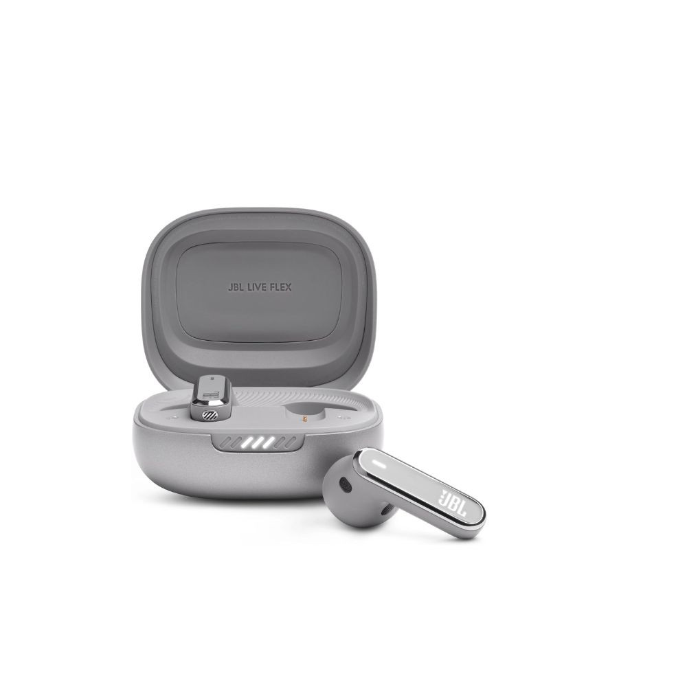 Live Flex True Wireless Noise Cancelling Earbuds Hi-Fi With Personi-Fi 2.0 40H Battery 6 Mics Touch Voice Control Ip54 Water Resistant Silver