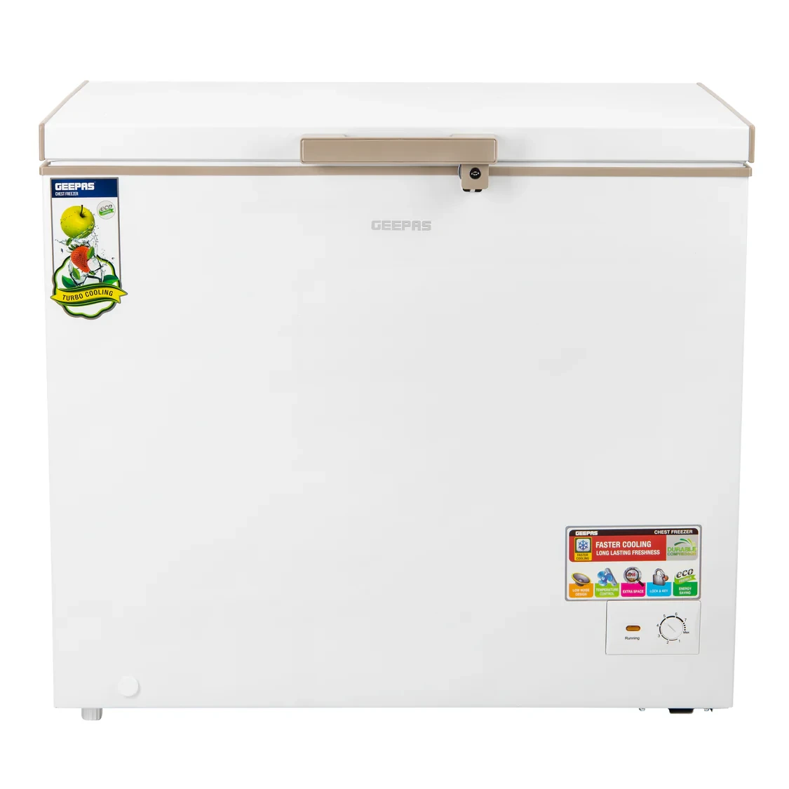 Geepas GCF3006WAH casket Freezer 300L Large Capacity Energy-Effective Deep Freezer malleable Thermostat Fast indurating Function Low Noise Operation
