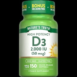 Nature's Truth High Potency Vitamin D3 2000 IU( 50 mcg) – Bone, Teeth & Immune Support| 300 Softgels
