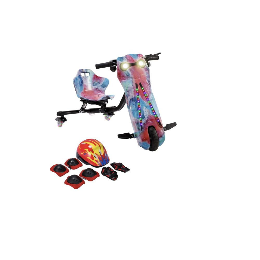 3 Wheel Drifter 36v Electric Scooter 360 Degree Rotation with Led Light Comfortable Seat and Bluetooth Assorted Color