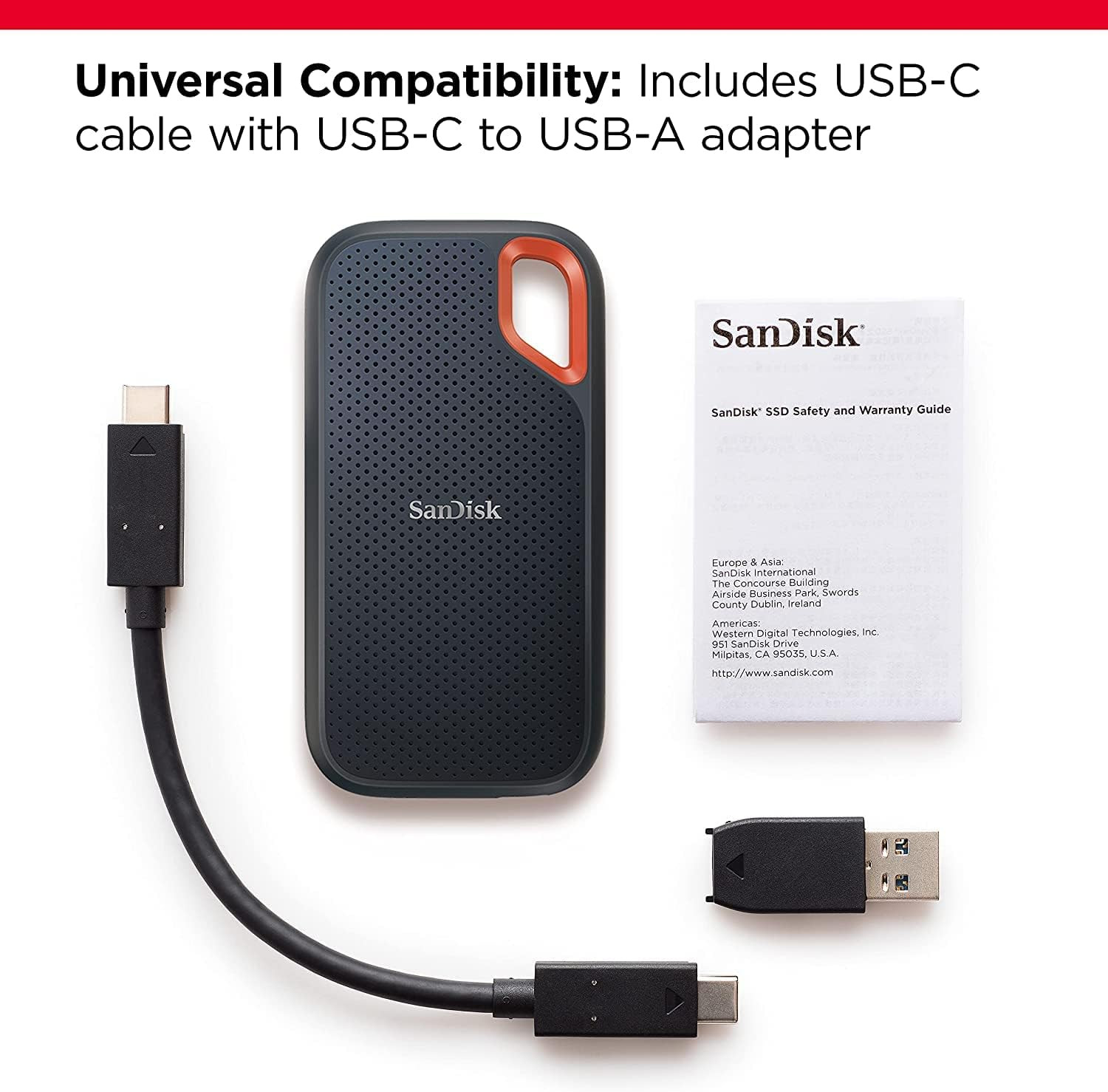 SanDisk 4TB Extreme Portable SSD - Up To 1050MB/s - USB-C, USB 3.2 Gen 2 - External Solid State Drive - SDSSDE61-4T00-G25