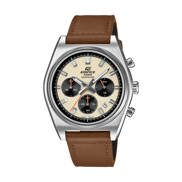 Edifice Leather Standard Chronograph Men Watch EFB-730L-7AVUDF