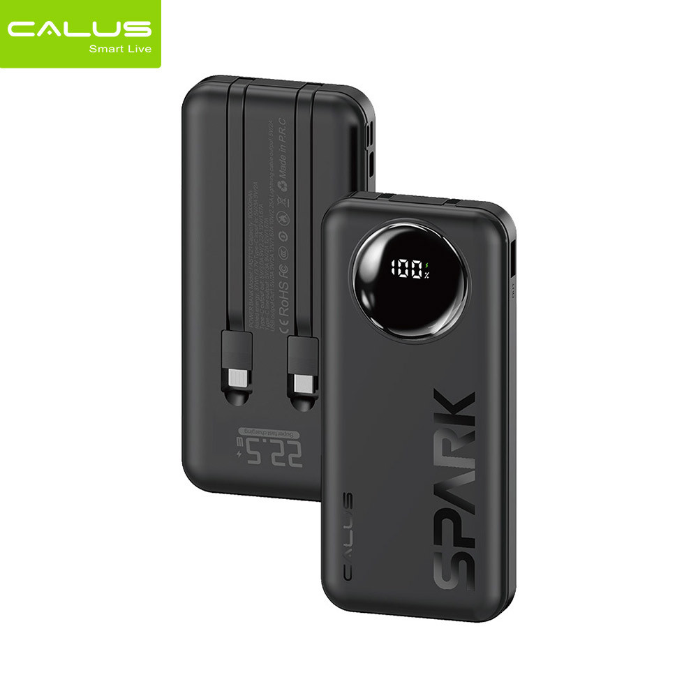 CALUS FAST121 Power Station is a portable power bank that can charge quickly with a power output of 5 amps. It has a capacity of 22.5 watts.