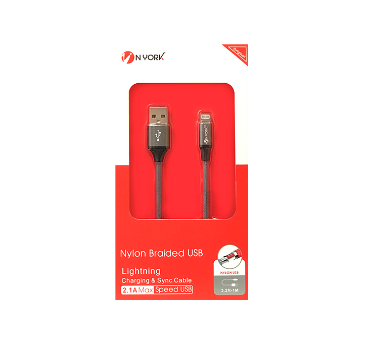 NYORK NYU-405 Nylon Lightning USB Cable