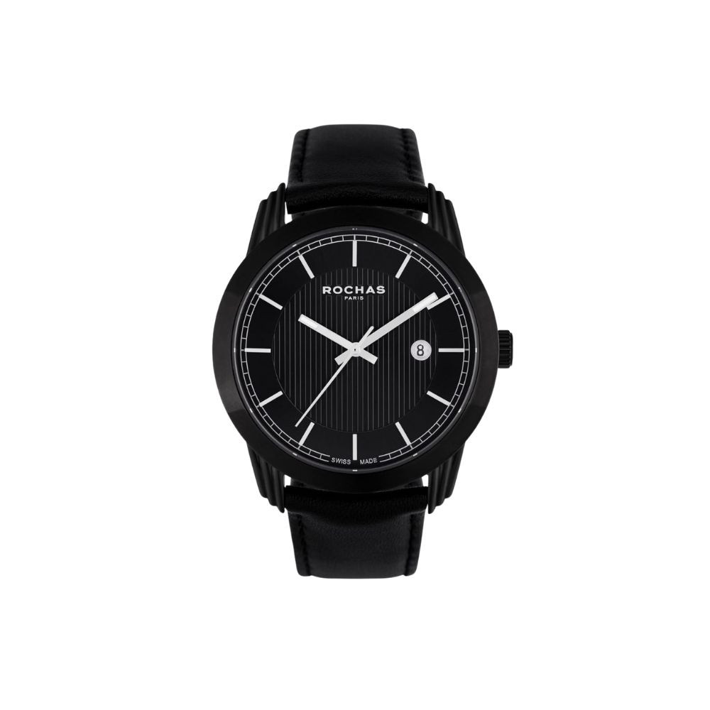 Rochas Men’s Stainless Steel Quartz Analog Watch – Classic Luxury Timepiece