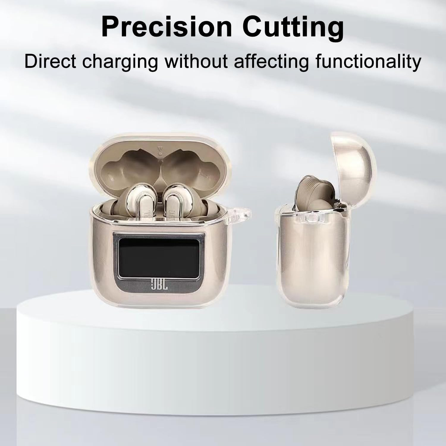 Case Compatible with JBL Tour Pro 2 Earbuds 2023 Soft Silicone Shockproof Protective Cover with Carabiner