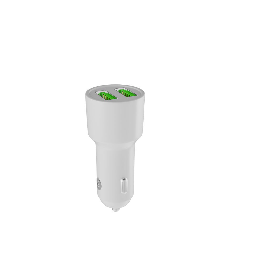 Beyox BY-23 2.8A QC Dual Port Fast charging Car Charger with Type C cable (White)