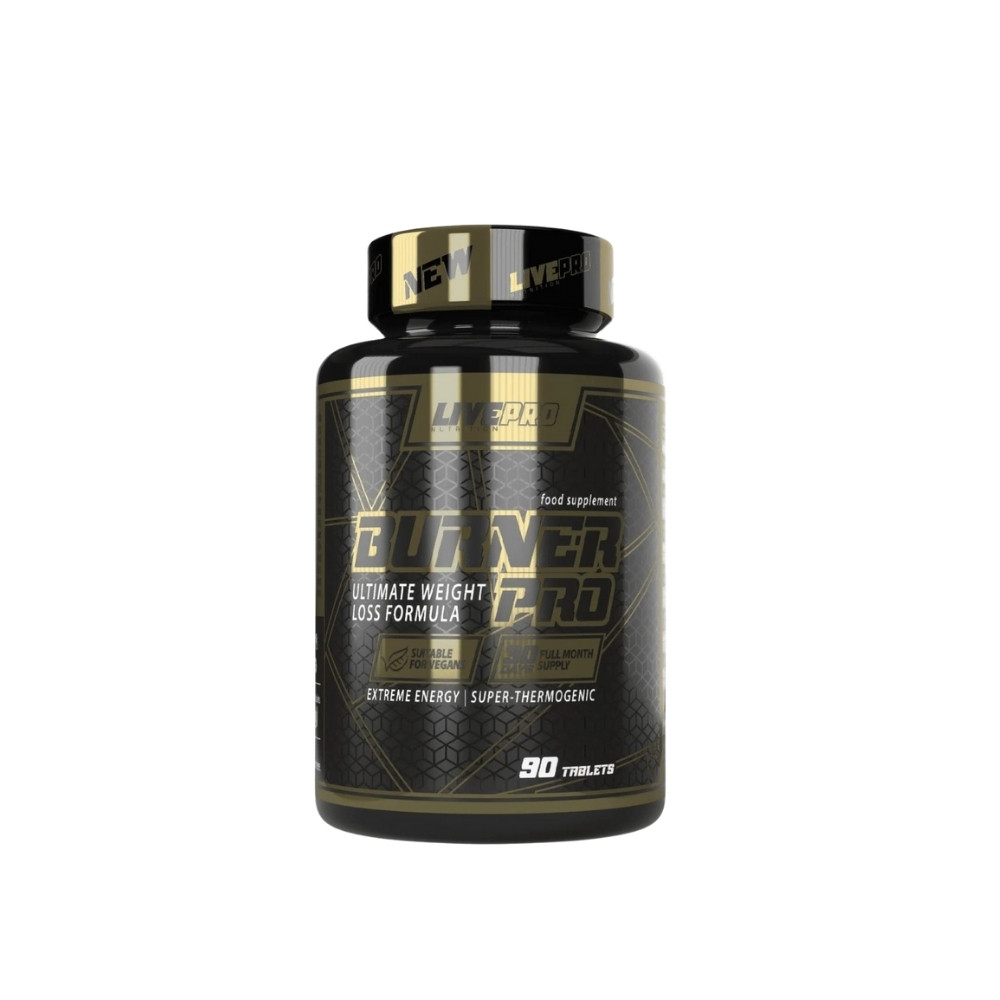 LIVEPRO Nutrition Burner Pro 90 Tablets Advanced Fat Burner for Weight Loss Energy and Metabolism Boost