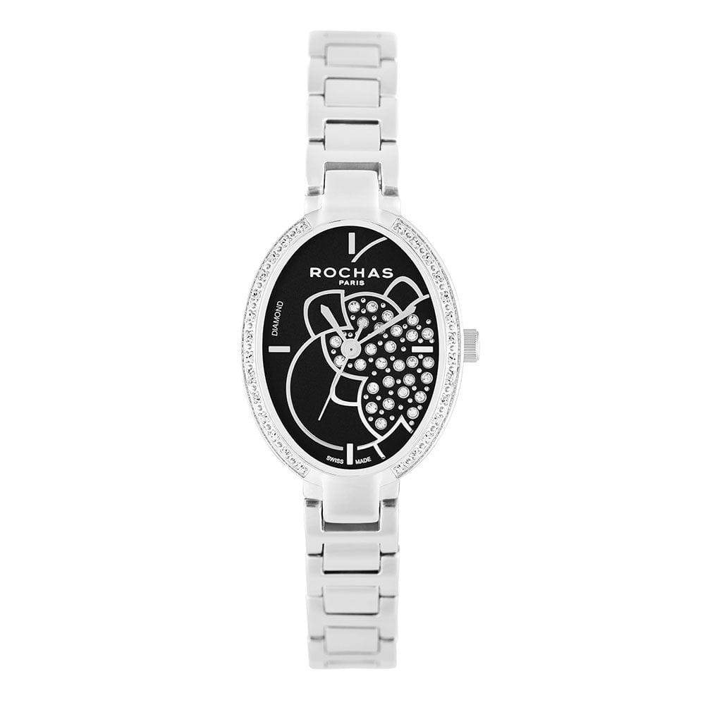 Rochas Ladies Diamond Fashion Accessory Quartz Stainless Steel Watch Classic Women Quartz