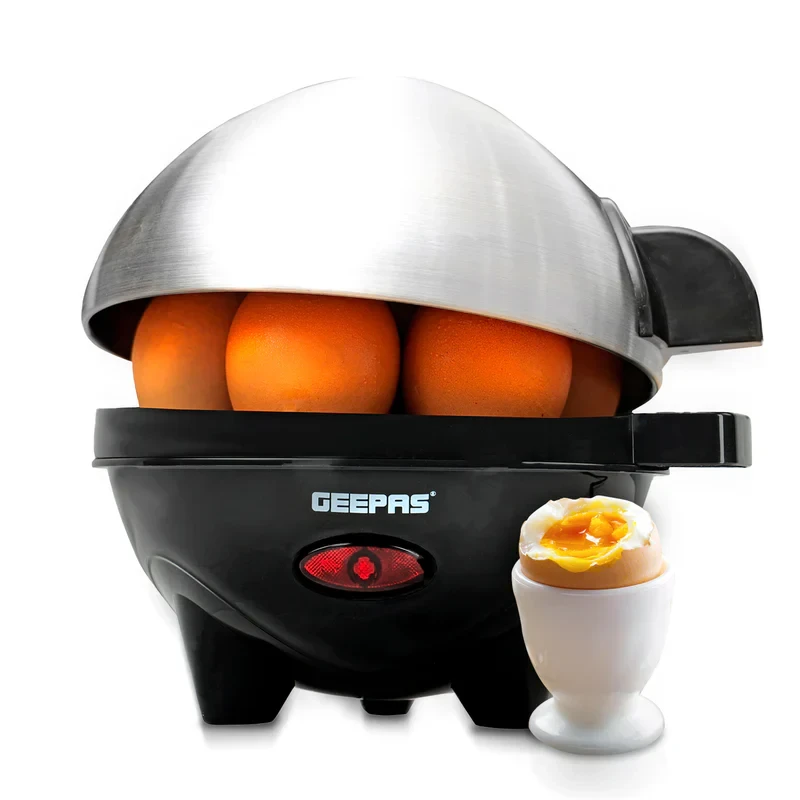 Geepas GEB63032UK Egg Boiler with 7 Egg Capacity, Automatic Buzzer, 350W Powerful Heating, Stainless Steel Cover, Quick & Easy Egg Cooker.