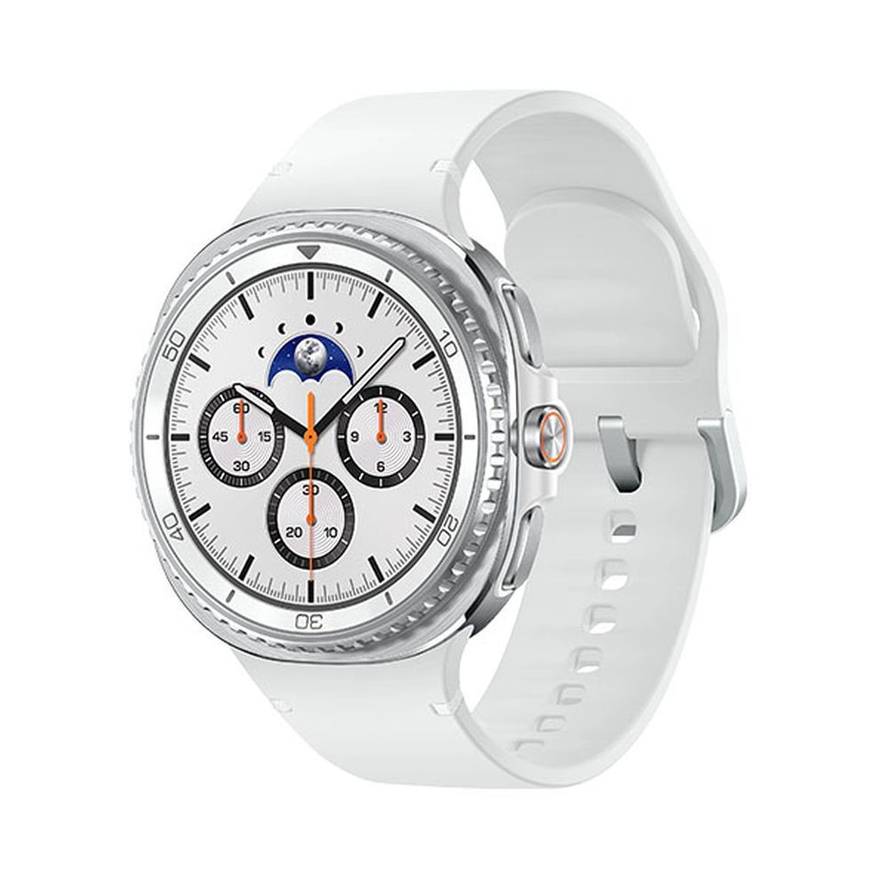 Samsung Galaxy Watch8 Classic White, LTE, 46mm Smartwatch, Cushion Design, Rotating Bezel, Quick Button, 3nm Processor, Sleep Coaching, Running Coach (UAE Version)