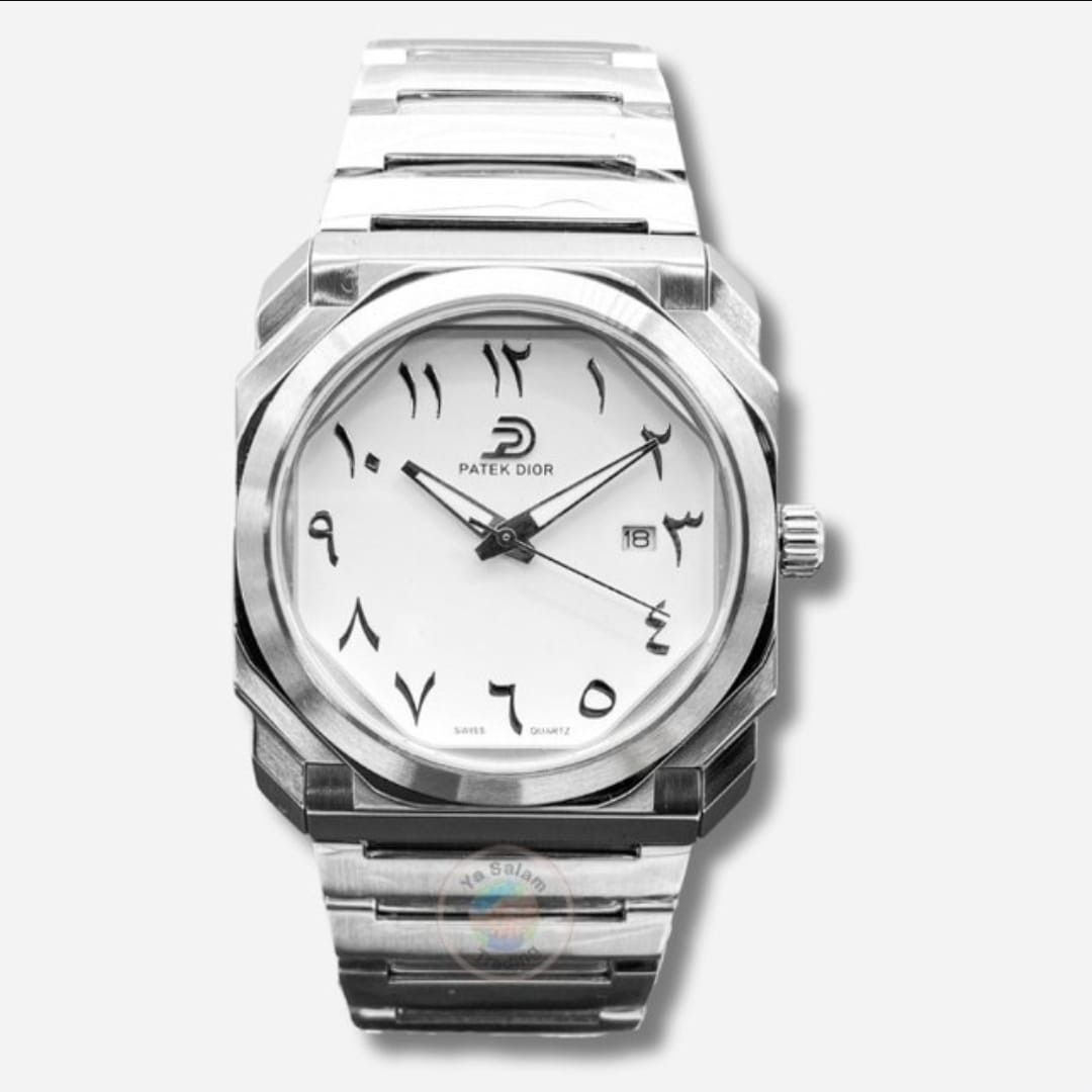 Patek Dior Luxury Leakproof Arabic Dial Watch – Stainless Steel Quartz Analog Timepiece