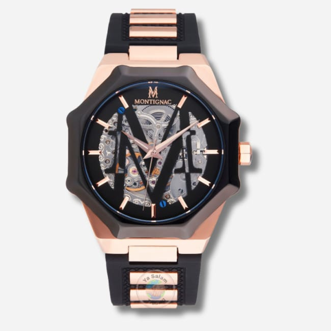 Montignac Octa Shape Automatic Men’s Watch – Luxury Stainless Steel Mechanical Timepiece