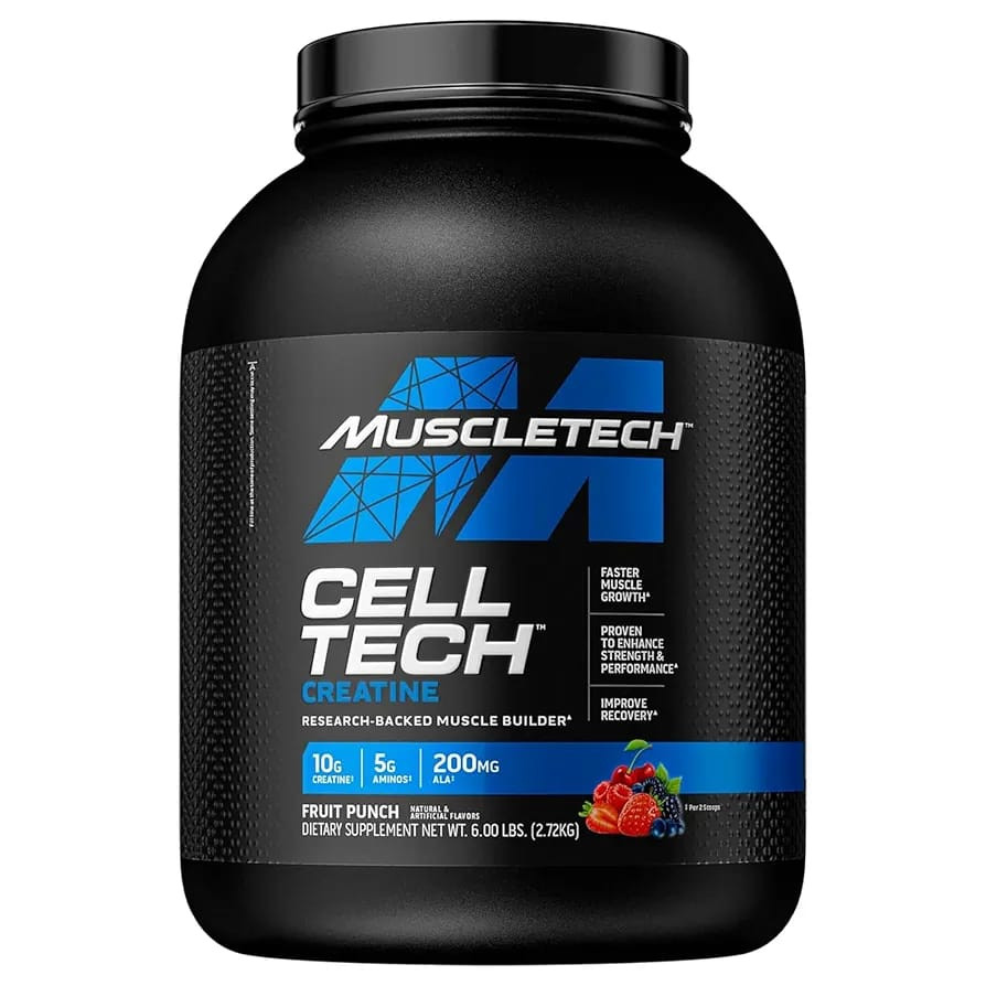 MuscleTech Cell-Tech – Advanced Creatine Monohydrate Formula for Muscle Growth, Power & Recovery (6 lbs / 100+ Servings)