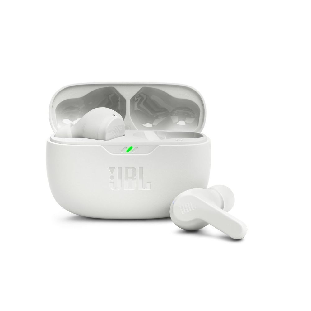 Wave Beam True Wireless Earbuds, Deep Bass, High-Quality Audio, Comfort Fit, 32H Battery, Smart Ambient, TalkThru, Hands-Free + VoiceAware, Water And Dust Resistant White