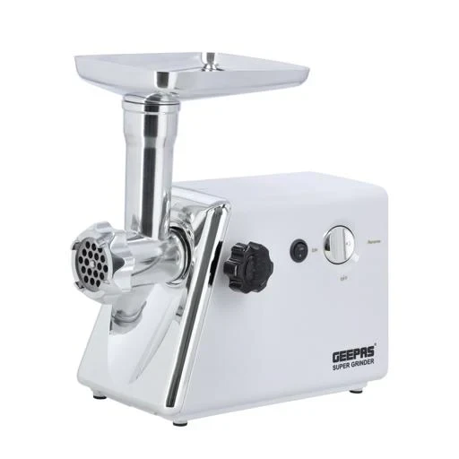 Geepas  Meat Grinder with 1500W Powerful Motor, Reverse Function, 3 Metal Cutting Blades, Meat Mincer and Sausage Grinder, with Vegetable and Grater Attachments