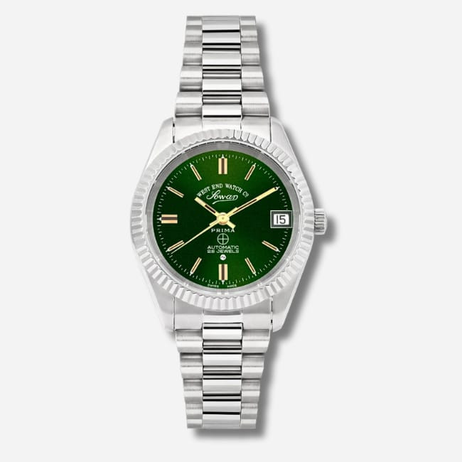 West End Women's Silver Tone Automatic Watch with Green Dial