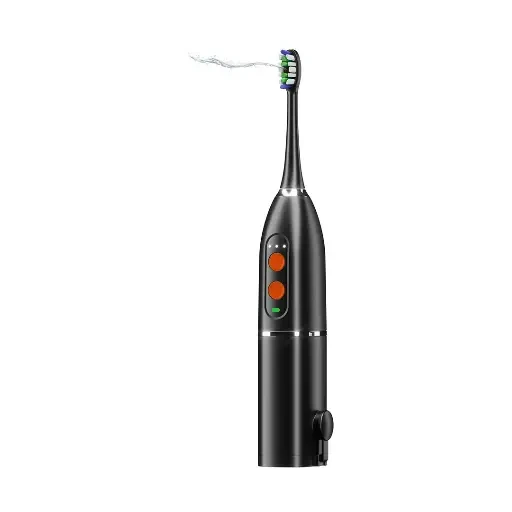 Porodo Lifestyle Electric Toothbrush with Water Flosser, IPX7 Waterproof, 100ml Water Capacity, 2× Replacement Brushes, 25 Day Battery Life, Sonic Oral Irrigator, Ideal for Home & Travel - Black