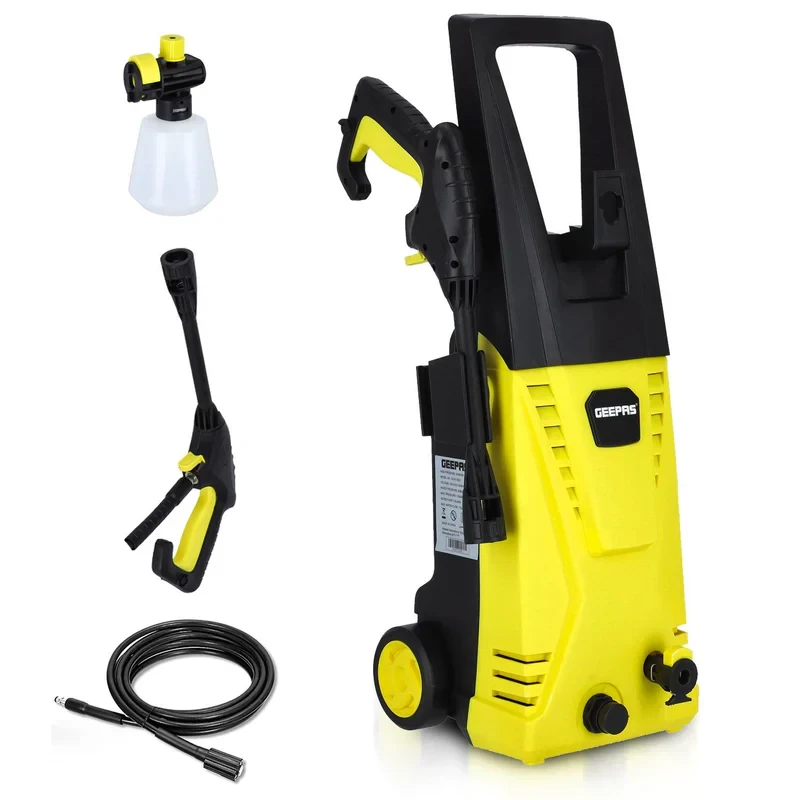 Geepas GCW19027 High Pressure Washer 135BAR important drawing Machine with 3000W Motor 5M Hose & Cable soap Bottle Quick Connect System Aluminium Pump