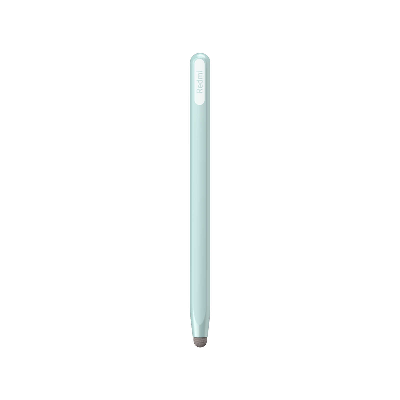 Xiaomi Redmi Graffiti Stylus Pen in light green, model BHR7719CN, features replaceable soft nibs, a 12cm metal body, and works with most capacitive touch screens.