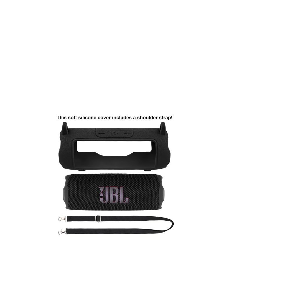Speaker Silicone Cover Case for JBL Flip 7 Protable Bluetooth with Adjustable Shoulder Strap