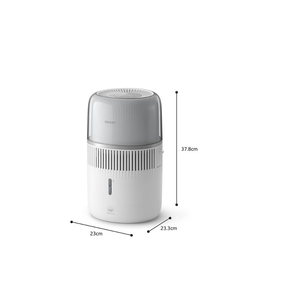Philips HU5710/00 Cool Mist Humidifier | White & Silver – Air Moisturizer for Healthy Indoor Environment