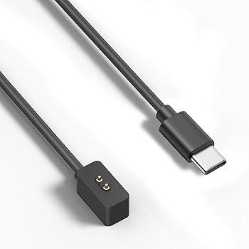 Xiaomi USB or USB-C charger for Xiaomi Mi Band 10, 9, or 8 – magnetic charging cable, 100cm or 60cm long, black in color.