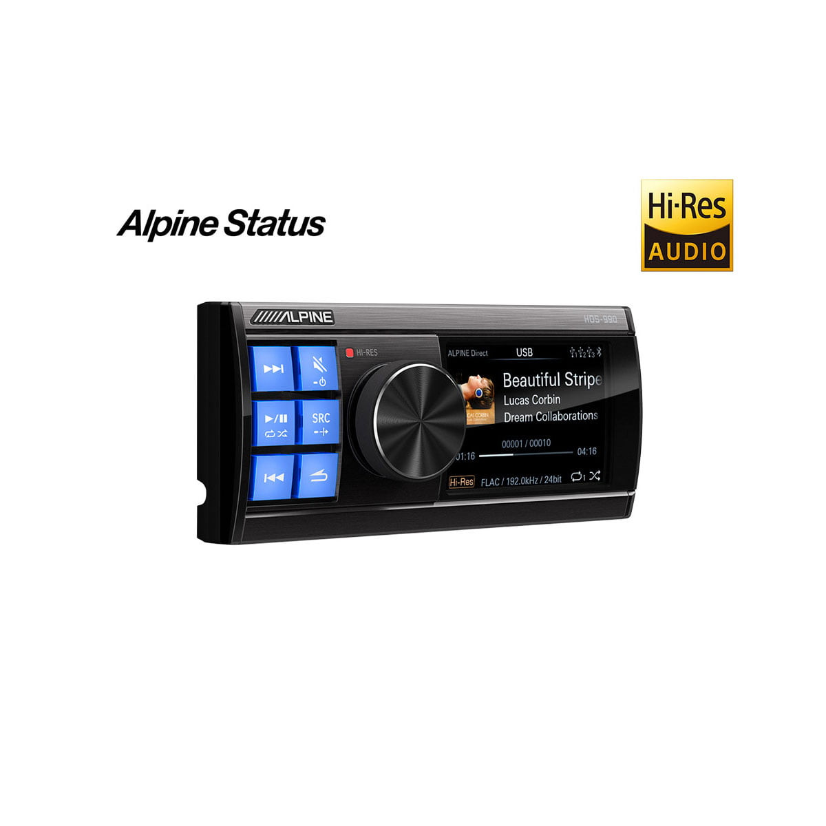 Alpine HDS-990 Status Series High-Resolution Digital Media Audio Source (Does Not Play Discs)
