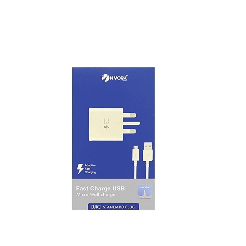 Nyork NYH-205 Type-C Travel Charger | Fast Charging 1m Cable, UK Plug, White