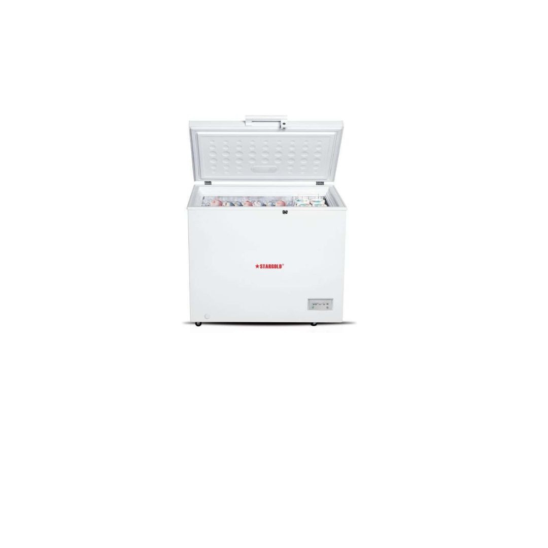STARGOLD 250 L Compact Chest Freezer with Storage Basket, Energy Efficiency, Adjustable Temperature, Lock & Key, Wheels, SG-HCF250L