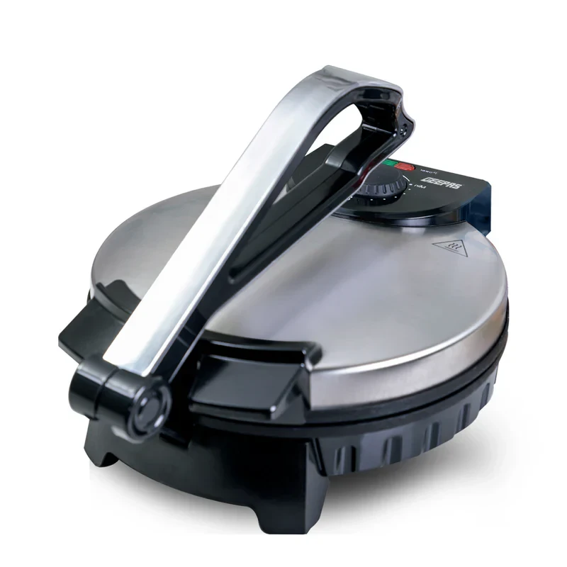 Geepas GCM6125 10 Inch Chapathi Maker| 1200W Roti Maker withNon-Stick Plates| Automatic Temperature Control| Overheat Protection| Easy to Clean