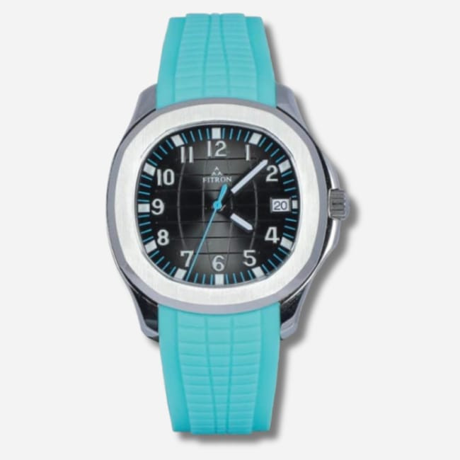 Fitron Men’s Quartz Watch with Berylline Rubber Swatch – swish Analog Stainless Steel Timepiece