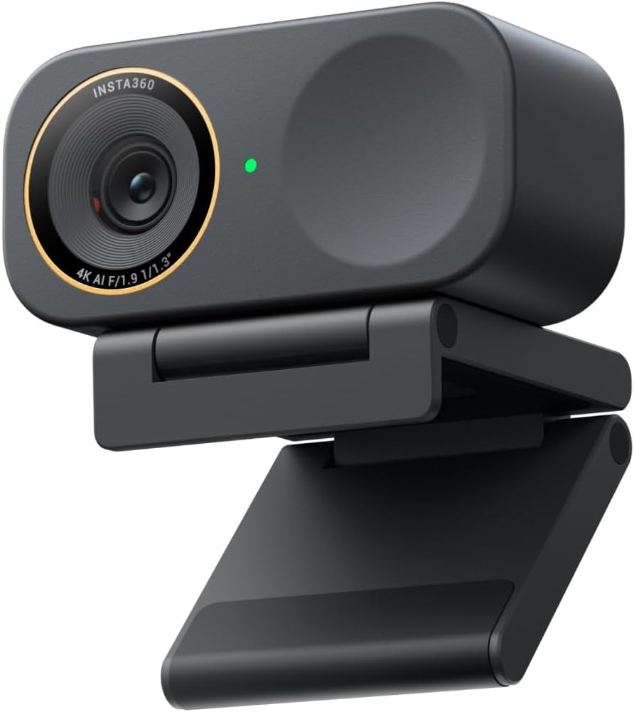 Insta360 Link 2C Pro AI 4K Webcam, 1/1.3” Sensor, AI Tracking & Auto Framing, Dual Microphones with Noise Reduction