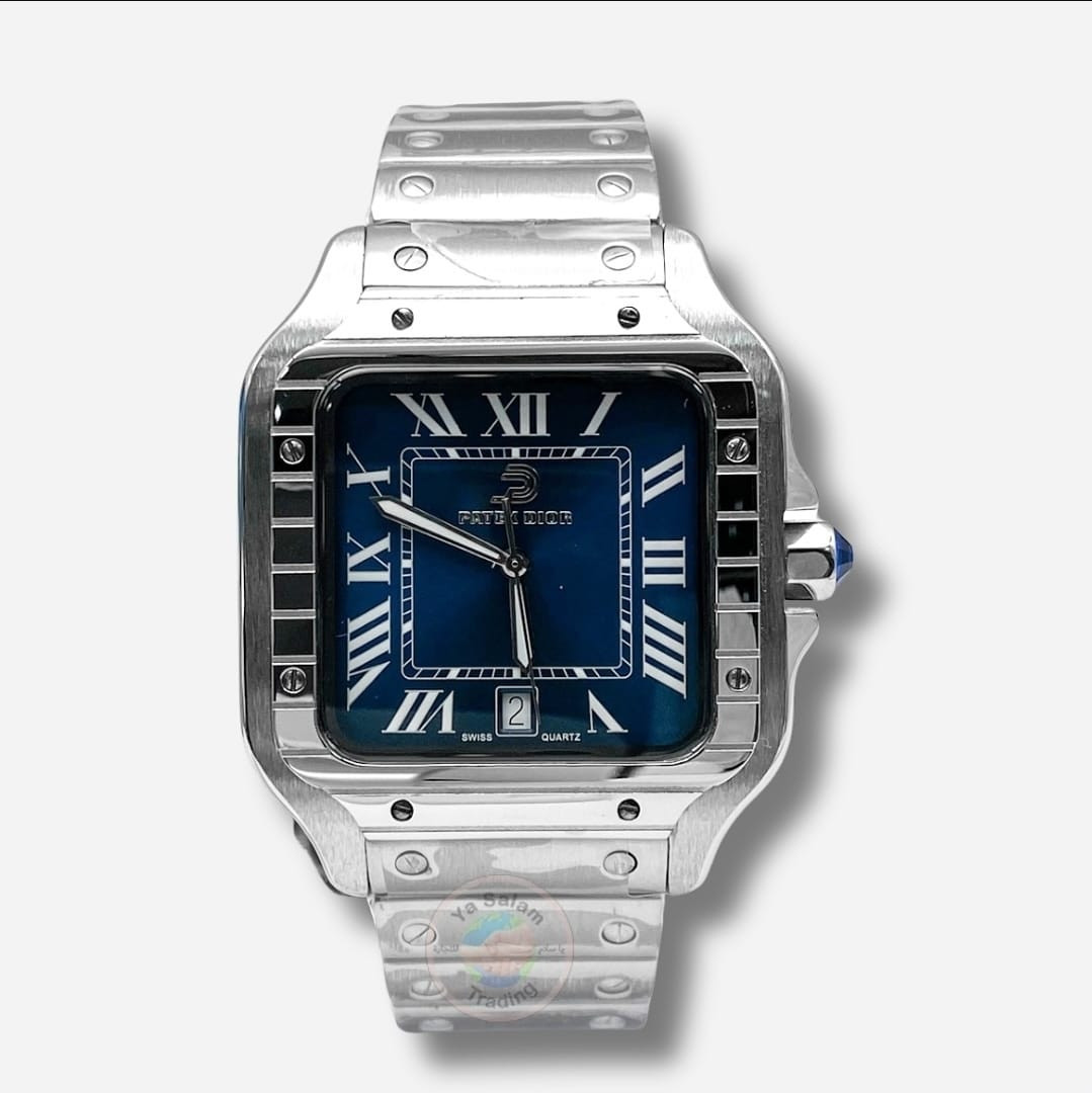 Patek Dior Men’s Stainless Steel Silver Dial Quartz Luxury Watch