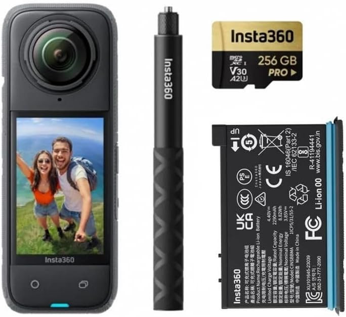 insta360 X4 Adventure Bundle- 8K Waterproof 360 Action Camera, 4K Wide-Angle Video