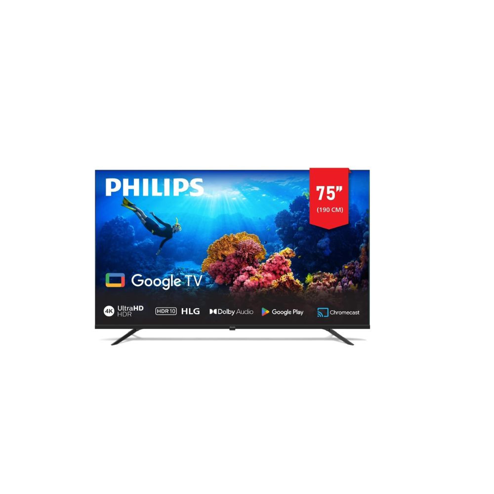 75 Inch 4K Ultra HD Smart Google TV with Hands-Free Voice Control Dolby Vision Atmos HDR10 with built-in Google Assistant (2024 Model) 75PUT7129/56 Black 75PUT7129/56 Black