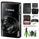 Canon IXY 650 Compact Digital Camera 12x Optical Zoom IXY650 (Black) Bundle with 64GB