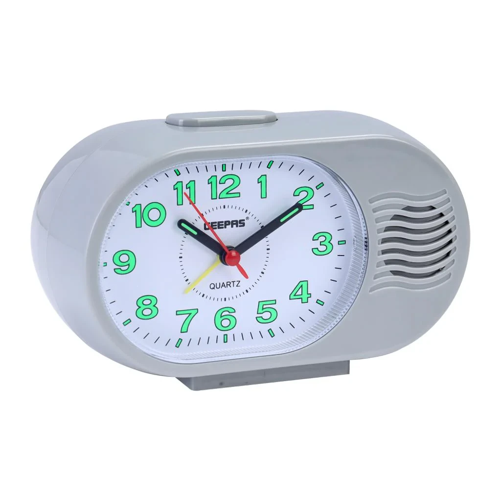Geepas GWC26019 Bell Alarm Clock Analog Alarm Clock SilentNon-Ticking thrusting Beep Sounds Snooze & Light Functions Perfect for scholars