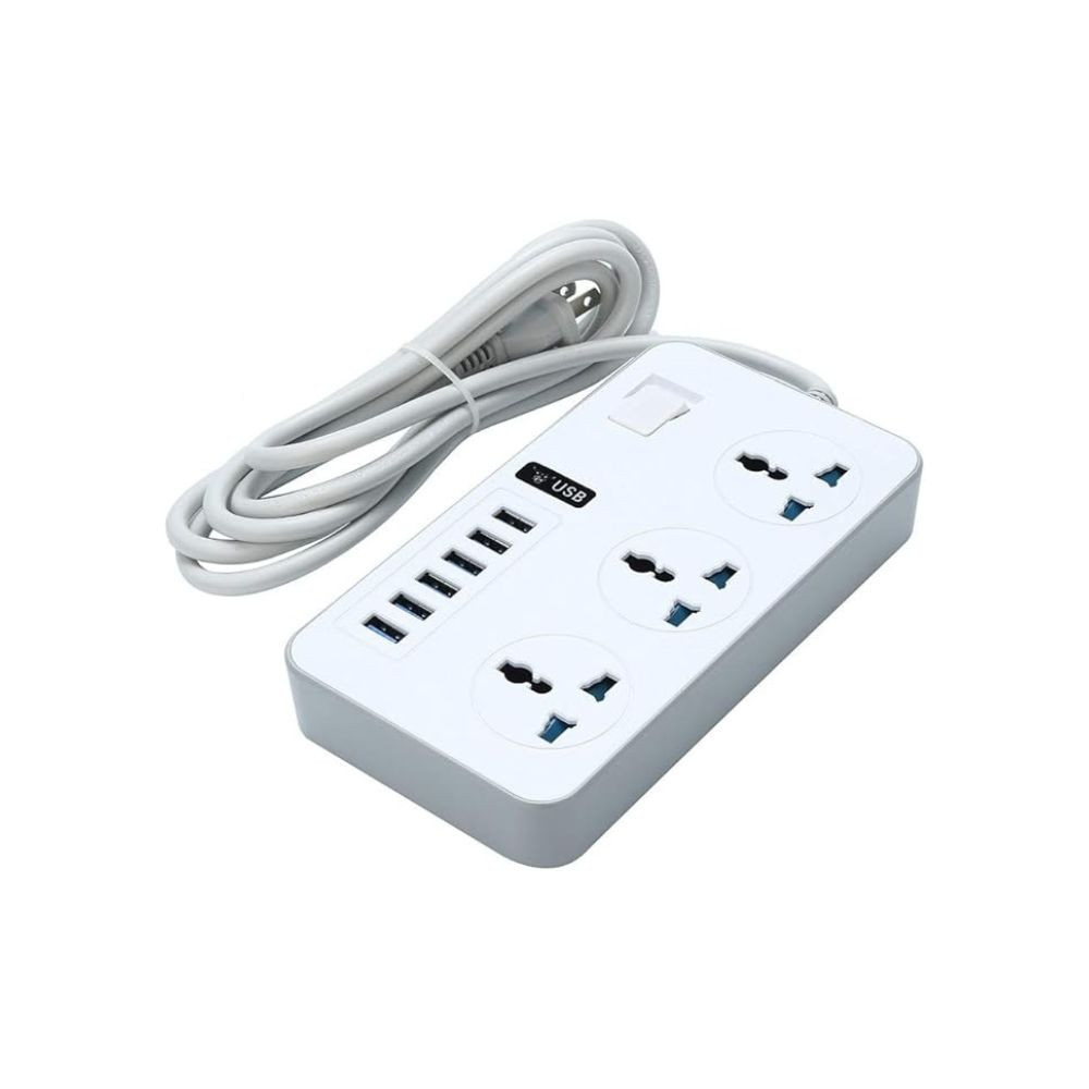 3 Power Socket with One Key Switch and Fireproof ABS Housing