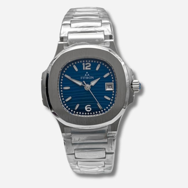 Fitron Quartz Blue Dial Ladies Watch – Elegant Stainless Steel Analog Timepiece