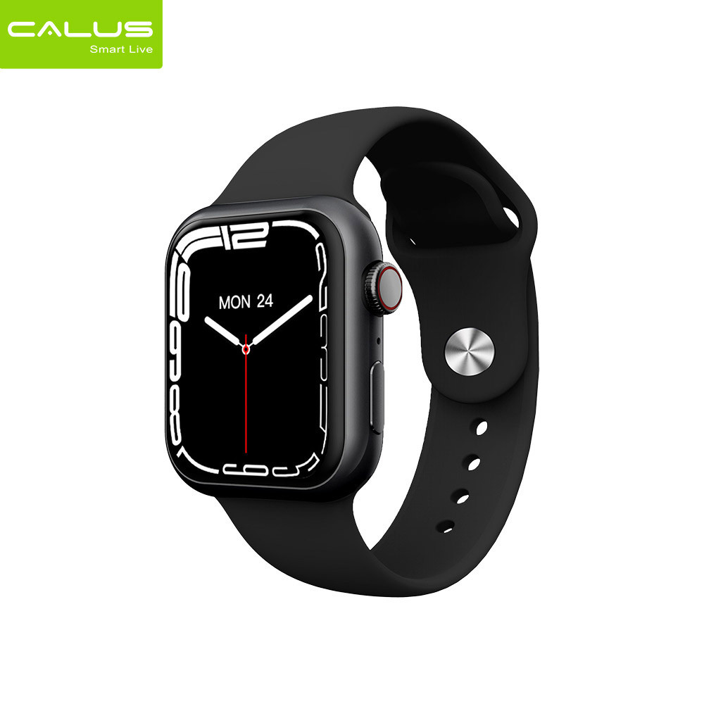 Calus C8+ Max Smartwatch features a large display, allows you to make Bluetooth calls, tracks your health, and comes with wireless charging.