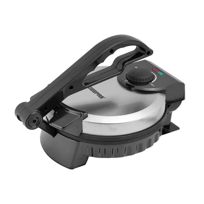Geepas GCM5429 Chapathi Maker, 8-Inch Roti Maker, 1000W, Non-Stick Plates, Adjustable Temperature Control, Safety Protection, Easy to Clean