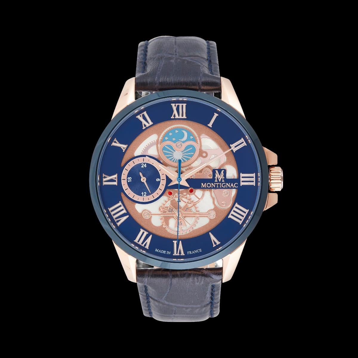 Montignac MOW608 Men’s Watch with Midnight Blue Dial – Elegant Stainless Steel Quartz Timepiece