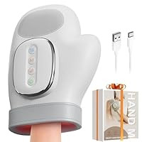 Smart Hand Massager with Heat Compression Relief, for Arthritis & Carpal Tunnel Relief, Cordless Portable Therapy Glove, Electric Shiatsu Wrist/Finger/Palm Massager