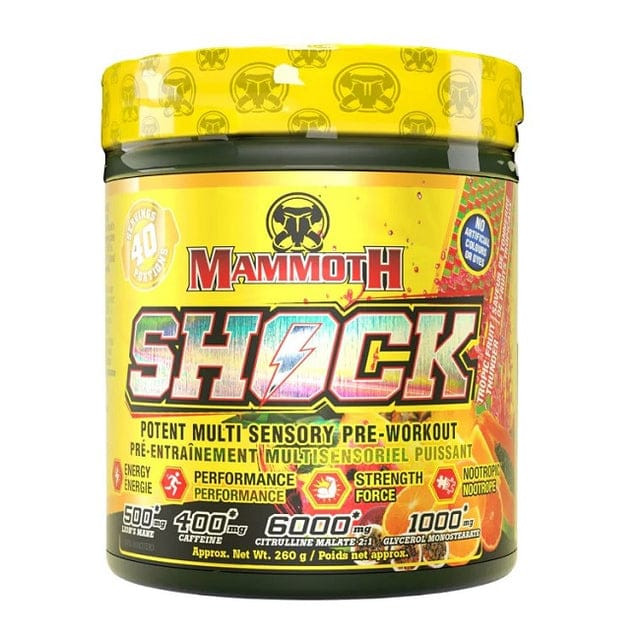 Mammoth SHOCK Pre-Workout 60 Servings – Extreme Energy, Focus & Muscle Pump Formula
