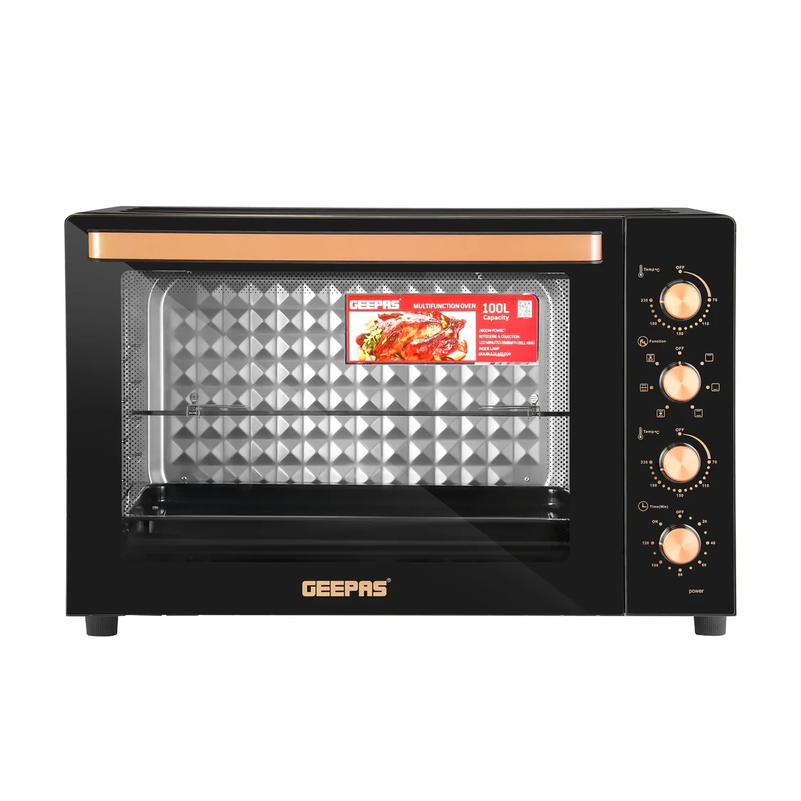 Kec0L Multifunctional Oven GO34059  2800 Watts  Features Rotisserie and Convection Modes  Built-in Lamp  7-Level Temperature Control  Adjustable Temperature Settings