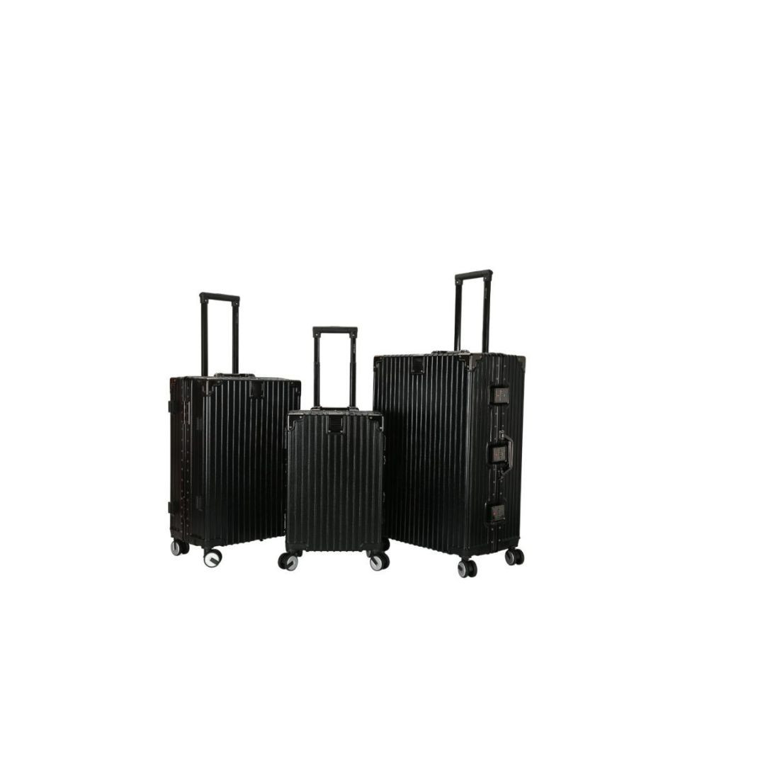 VIPTOUR PC Hard Side Zipperless Luggage Set of 3 PCS Suitcase 360° Rotational Wheels And Lockable System Travel Bag, VT-PC414 Black