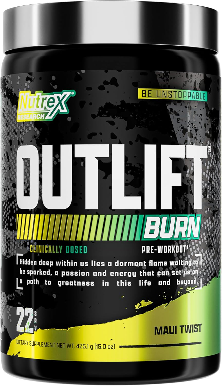 Nutrex Outlift Burn Pre-Workout Supplement for Energy, Focus