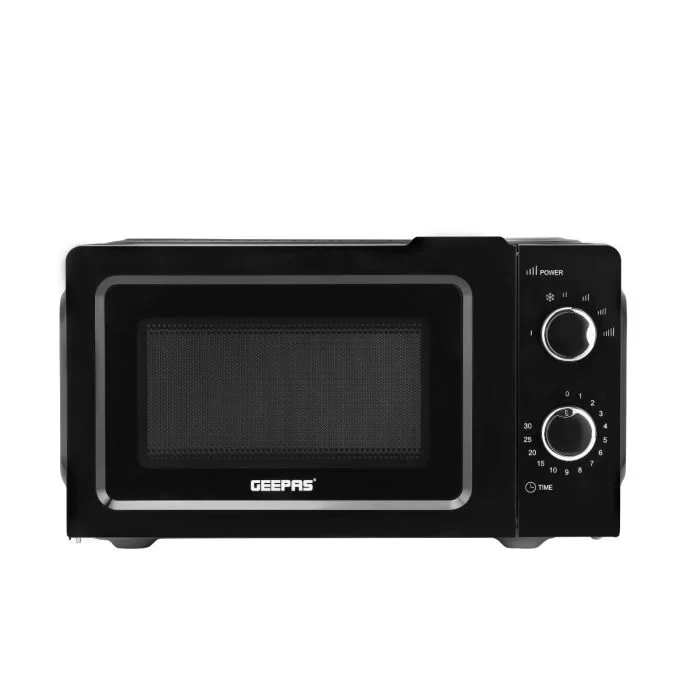 Geepas 20-Liter Microwave Oven GMO1899  A stylish and efficient microwave oven  Offers multiple power levels for versatile cooking  Features defrost and timer functions  Has a compact design that save